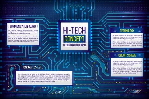 Abstract illustration of hi-tech computer technology Stock Illustration