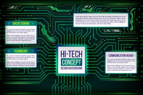 Abstract illustration of hi-tech computer technology Stock Illustration