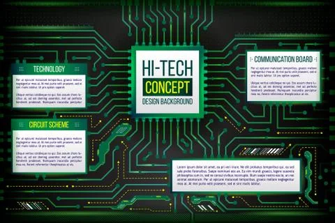 Abstract illustration of hi-tech computer technology Stock Illustration