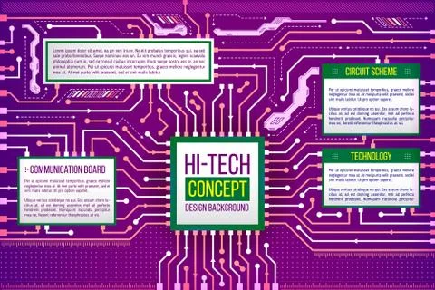 Abstract illustration of hi-tech computer technology Stock Illustration