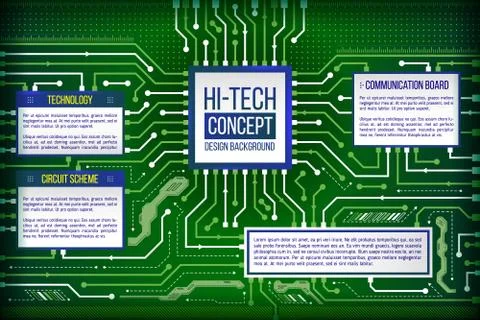 Abstract illustration of hi-tech computer technology Stock Illustration
