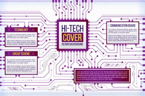 Abstract illustration of hi-tech computer technology Stock Illustration