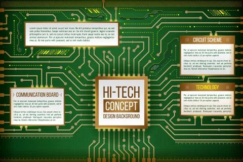 Abstract illustration of hi-tech computer technology Stock Illustration
