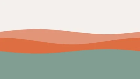 Abstract illustration of layered orange and blue waves on a white background Video stock 336263182