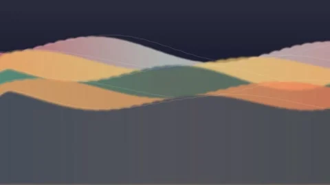 Abstract illustration of layered rolling hills in soft muted color tones Stock Footage 335146087