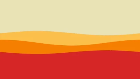 Abstract illustration of layered rolling hills in vibrant warm color tones Stock Footage 336263260