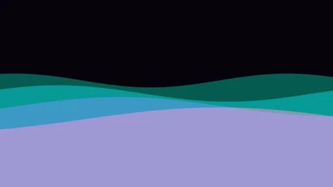 Abstract illustration of layered waves in shades of blue and violet colors 库存影片 338310643