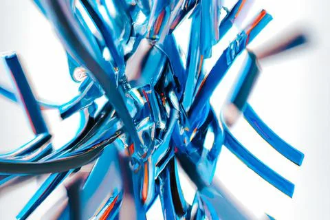 Abstract illustration of messy blue strings for a background or wallpaper Stock Illustration