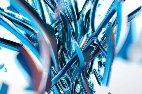 Abstract illustration of messy blue strings for a background or wallpaper Stock Illustration