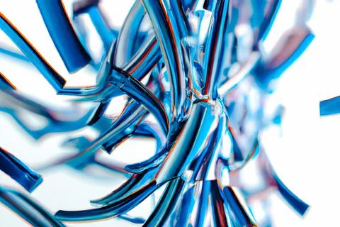 Abstract illustration of messy blue strings for a background or wallpaper 스톡 일러스트