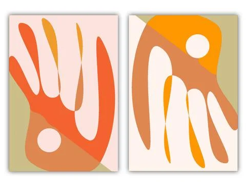 Abstract illustration with multi-colored bright free-form figures, templates Stock Illustration
