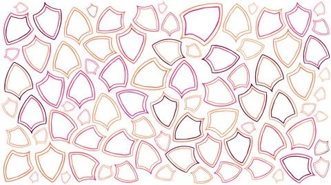 Abstract illustration of multicolor shield icons in seamless pattern against Illustrazione stock