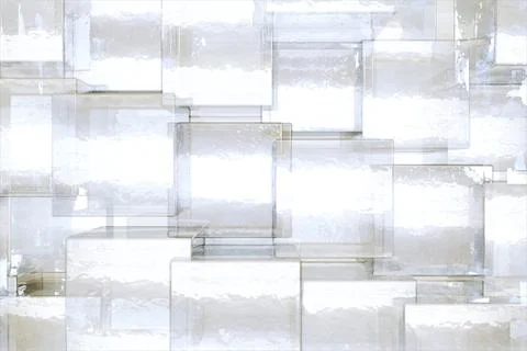 Abstract illustration of multiple 3d square shapes against white background Illustrazione stock