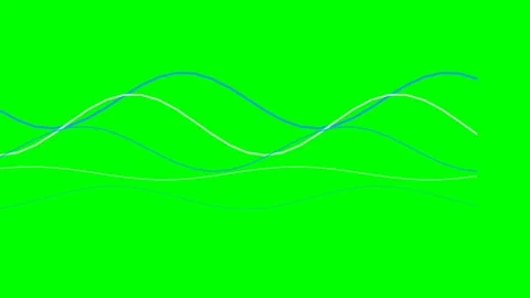 Abstract illustration of multiple flowing sine waves on a green background Video stock 341839393