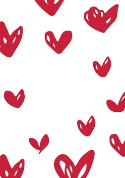 Abstract illustration of multiple glossy red hearts in seamless pattern against 스톡 일러스트