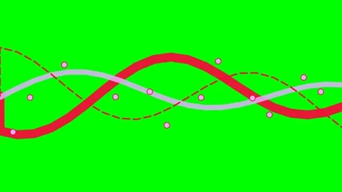 Abstract illustration of multiple intersecting waves on a bright green back.. Stock Footage 340903006