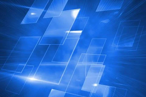 Abstract illustration of multiple square shapes against blue background Stock Illustration