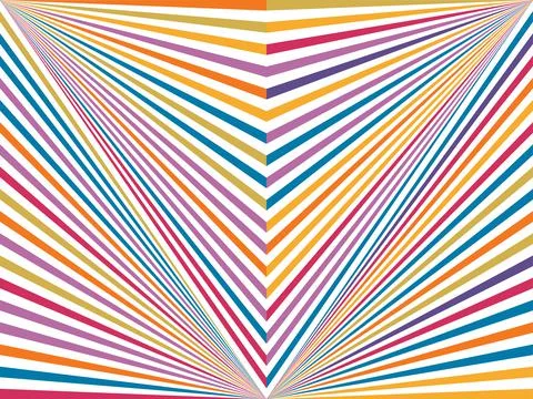 Abstract illustration of multiple striped lines in 3d triangular shape against Illustrazione stock