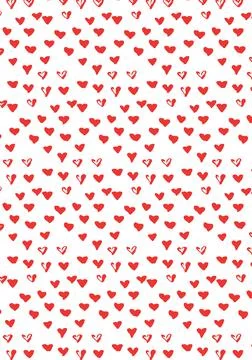 Abstract illustration of multiple tiny red hearts in seamless pattern against Stock Illustration