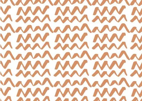 Abstract illustration of orange zig zag paint brush strokes in seamless pattern Illustrazione stock