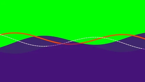 Abstract illustration of overlapping waves on a vibrant green background Stock Footage 340900425