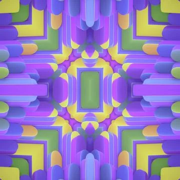 Abstract illustration with a pattern of rectangular shapes. 3d rendering Stock Illustration