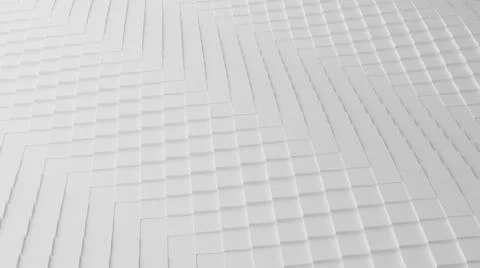 Abstract illustration of a pattern of white cubes or squares displaced and wa Stock Illustration