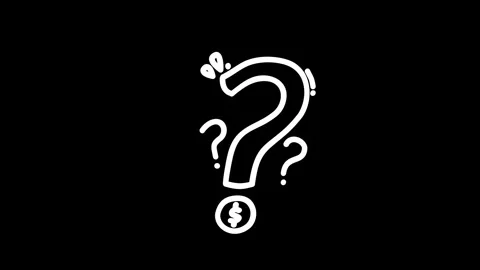 Abstract illustration of a question mark with dollar sign, symbolizing fina.. Stock Footage 320023950