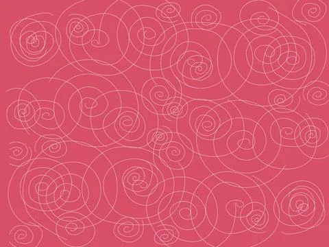 Abstract illustration on red background with white spirals on it Stock Illustration