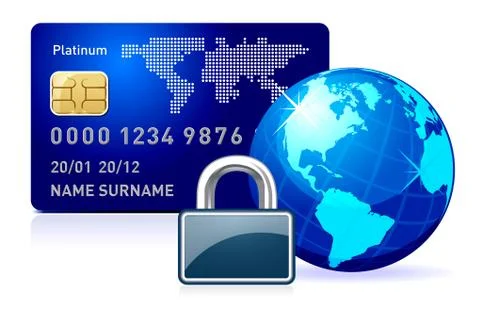 Abstract illustration representing secure online payment. Illustrazione stock