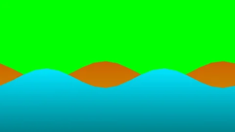 Abstract illustration of rhythmic orange waves against a bright green backg.. Stock Footage 340266500