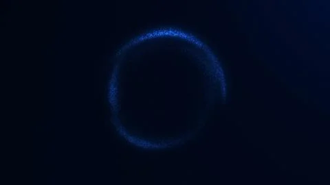 Abstract illustration of a rotating blue vortex made of digital particles a.. Stock Illustration