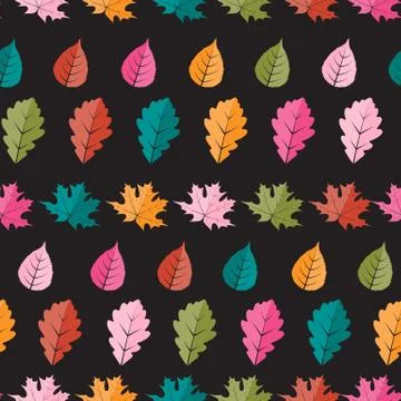 Abstract  Illustration Seamless Pattern Background with Falling Autumn Leaves Stock Illustration
