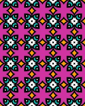 Abstract illustration of seamless tile pattern with different shapes Stock Illustration