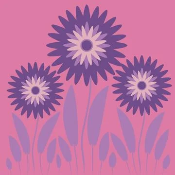 Abstract illustration on a square background - stylized flowers - graphics. F Stock Illustration