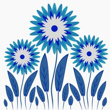 Abstract illustration on a square background - stylized flowers - graphics. F Stock Illustration