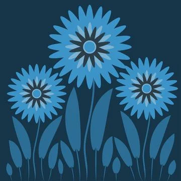 Abstract illustration on a square background - stylized flowers - graphics. F Stock-Illustration