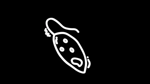 Abstract illustration of a surprised fish with exaggerated features against.. Stock Footage 319588138