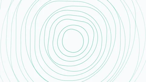 Abstract illustration of teal concentric circles on a white background Video stock 335117946