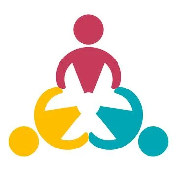 Abstract illustration of teamwork and collaboration in vibrant colors Stock Illustration