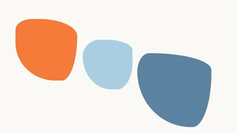 Abstract illustration of three overlapping colorful blobs on white background Stock Footage 336263290