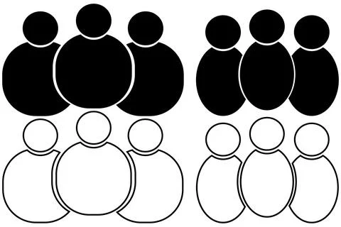 Abstract illustration of two groups of people icons showing social diversity Stock Illustration