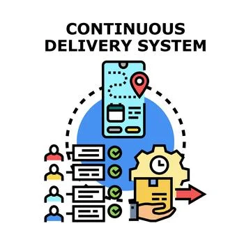 Abstract illustration visualizing a continuous delivery system Stock Illustration
