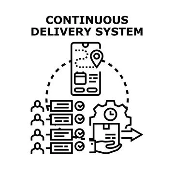 Abstract illustration visualizing a continuous delivery system Stock Illustration