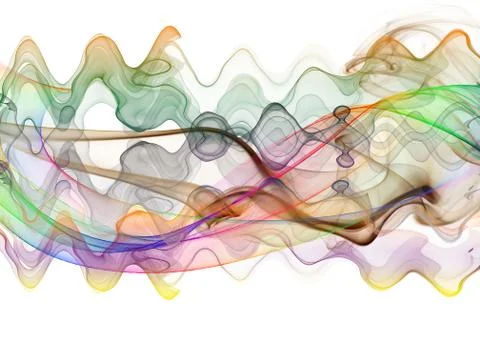 Abstract illustration, white background, colored dynamic waves Stock Illustration