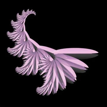 Abstract illustration of a wing on a dark background. Isolated element for .. Stock Illustration