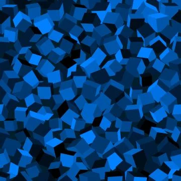 Abstract image of azure cubes background. Seamless pattern vector illustration Stockillustratie