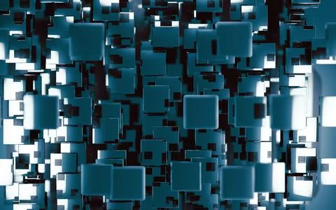 Abstract image background of cubes blocks and rectangles.3d illustration. Ilustración de archivo
