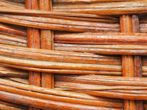 Abstract image, background, texture, closeup. wicker basket. curved orange an Stock Photos