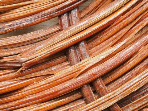 Abstract image, background, texture, closeup. wicker basket. curved orange an Stock Photos